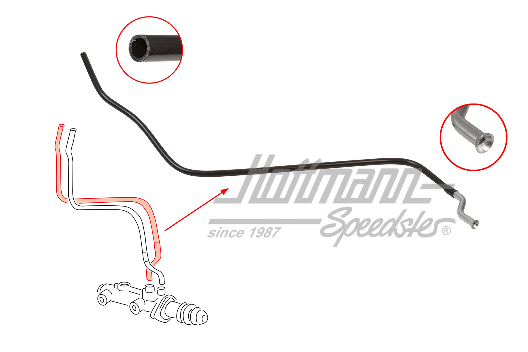 Conduite, maître cylindre/réservoir, 911, avant | PCG 355 061 00 | 522-1073-10