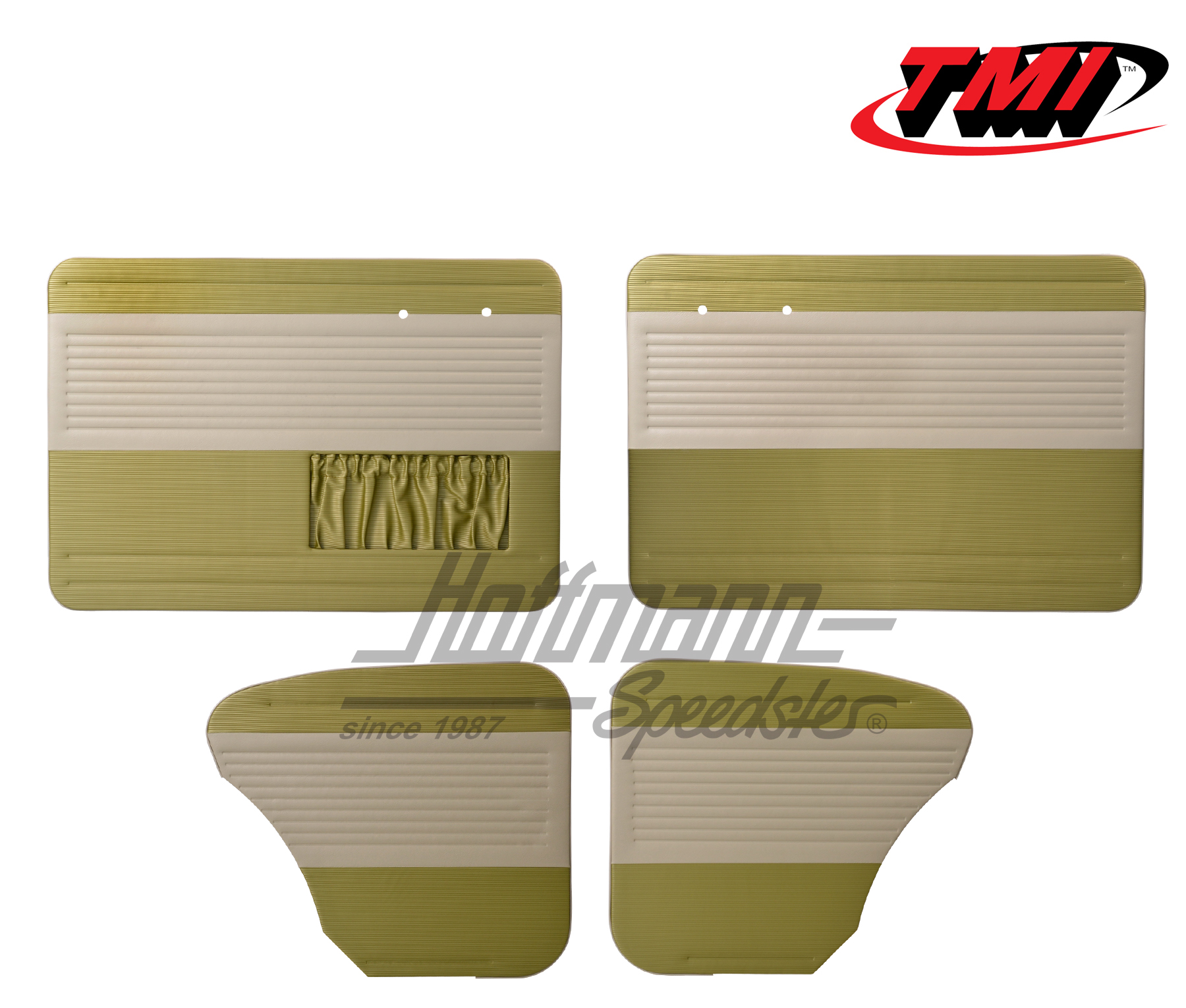 Panneaux de portes, Cox Berline, 55-64, blanc cassé/vert vieux | 19-1122-25-15 | 055-7504-08