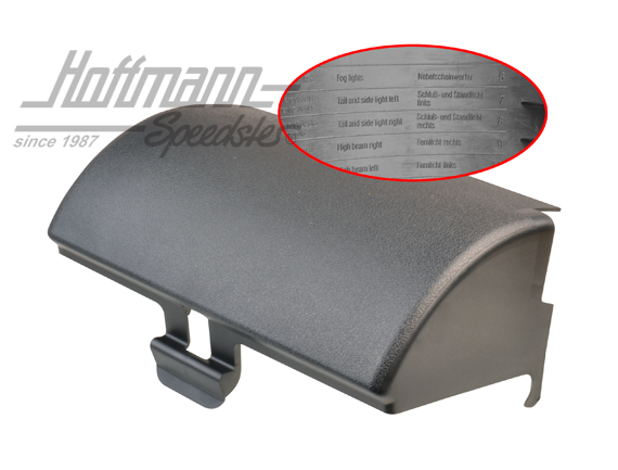 Couvre, boîte de fusibles, noir | 251 937 071 01C | 360-0100