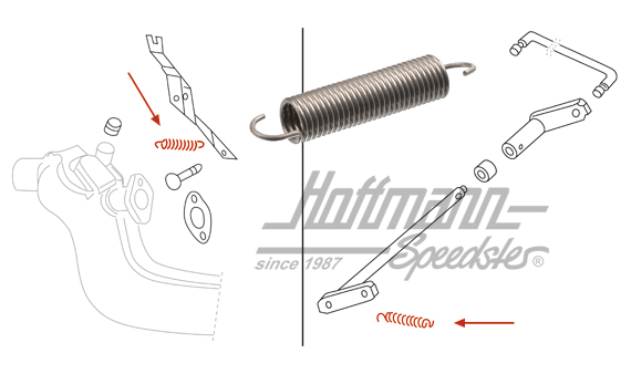 Ressort, levier de boîte de chauffage/pédale d'accélérateur | 211 255 271 | 020-0104-30