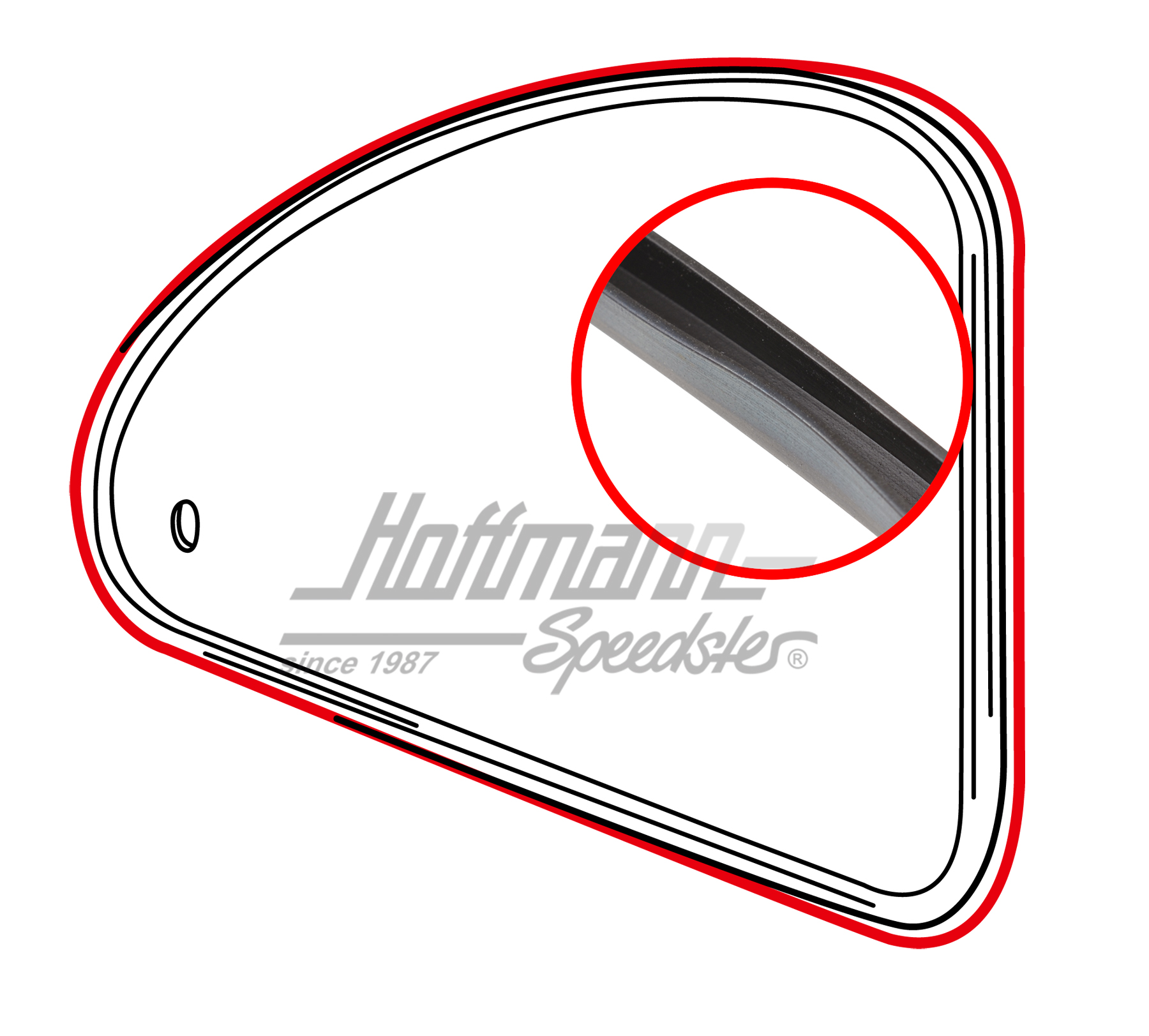 Joint, vitre/cadre, arrière, 8.64-                                                                  