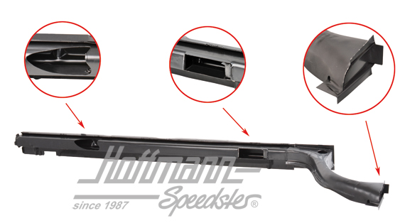 Conduit de chauffage, complet, gauche | 143 801 045 C | 068-0090-01