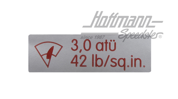 Autocollant "réservoir d'eau" 3,0 atü |  | 021-0197-20