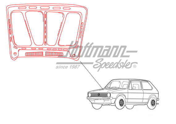 Capot-moteur, Golf 1 | 175 823 031 C | 185-1900