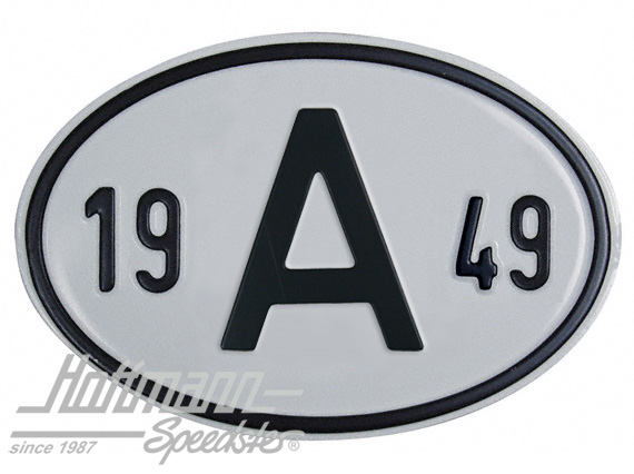 Plaque de nationalité "A", alu, avec année "1949" |  | 020-2398-49
