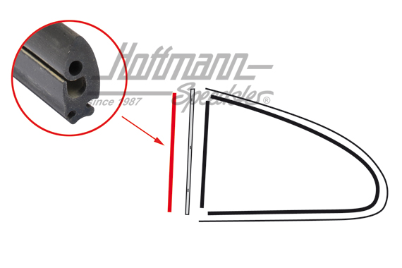 Joint, vitre de porte / déflecteur, 55-59 | 143 847 341 | 060-0405