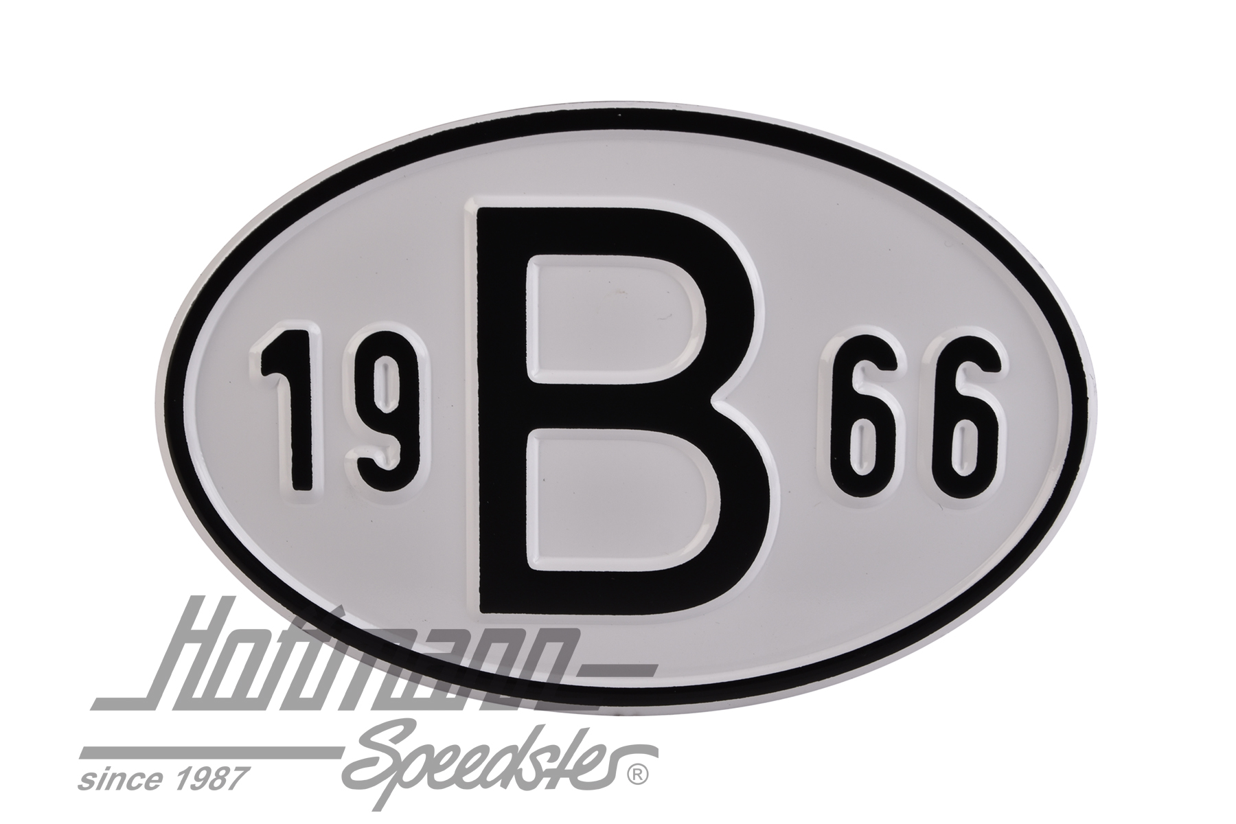 Plaque de nationalité "B", alu, avec année "1966" |  | 020-2397-66