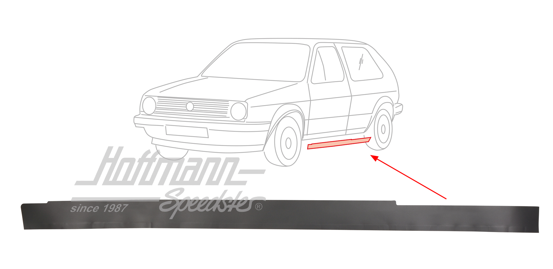 Moulure, bas de marche
, 2 portes, gauche | 191 853 385 A 6DA | 208-6954-01