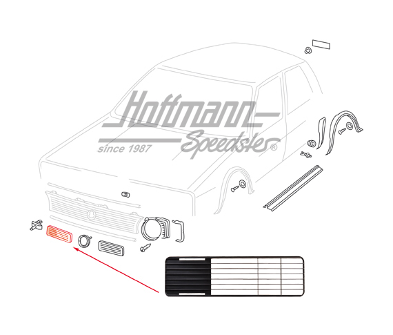 Cache, panneau avant, en haut, ouvert, gauche | 171 853 661 | 180-0490-01