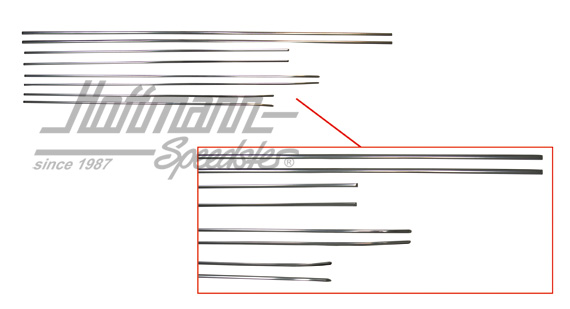 Jeu de baguettes, 8-pièces, Golf 1, argenté | 171 898 111 S | 180-1180