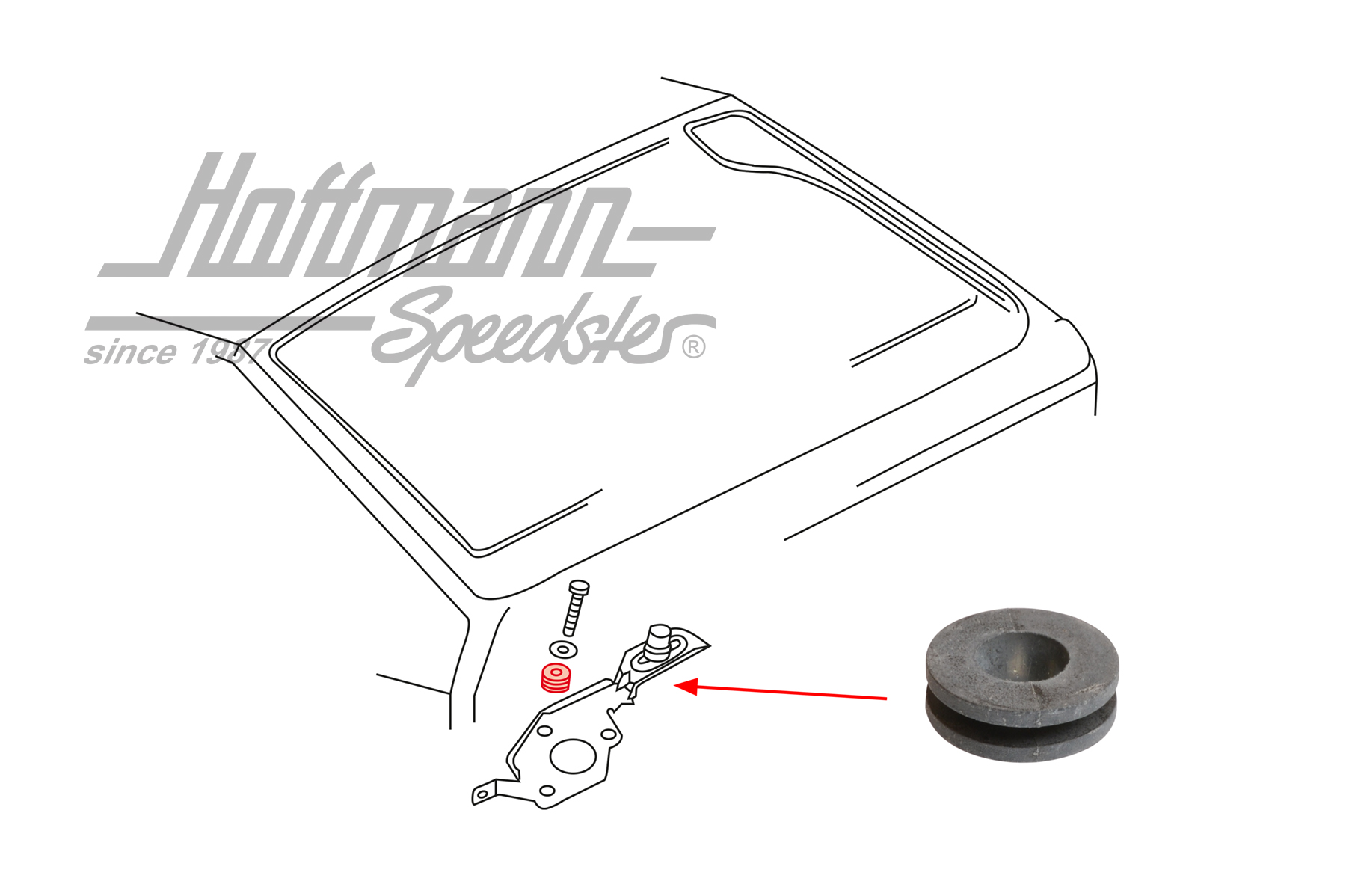 Gaine, cadre support, moteur d'essuie-glace, arrière | 331 955 754 | 190-5882-24