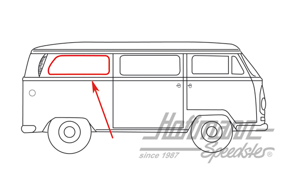 Joint de vitre latérale, arrière, avec rainure | 244 845 341 B | 090-6112-10