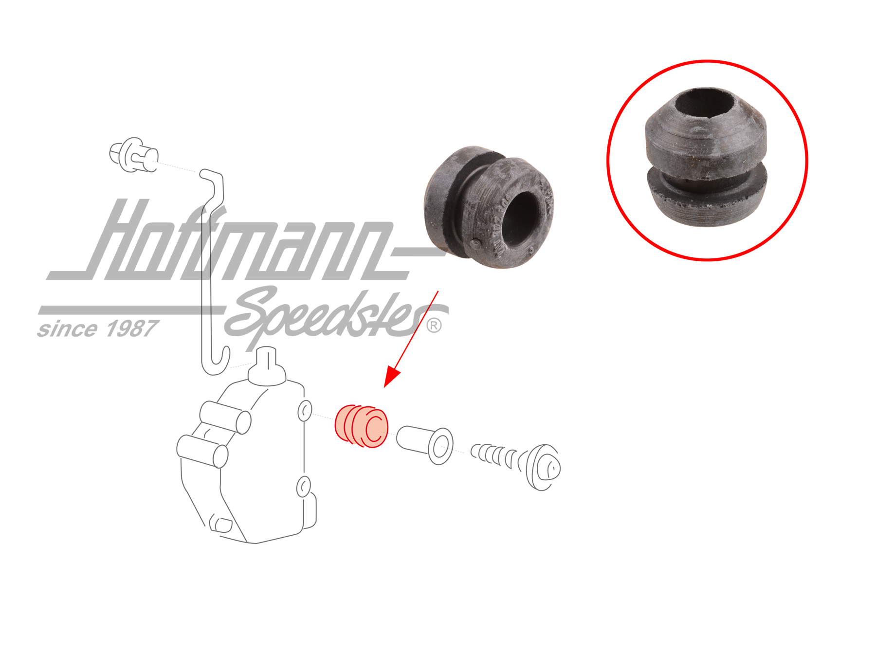 Douille (caoutchouc), servomoteur, verrouillage central | 701 862 305 | 408-1010-80