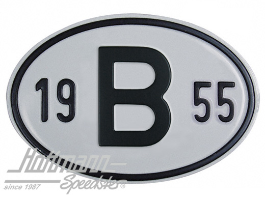 Plaque de nationalité "B", alu, avec année "1955" |  | 020-2397-55