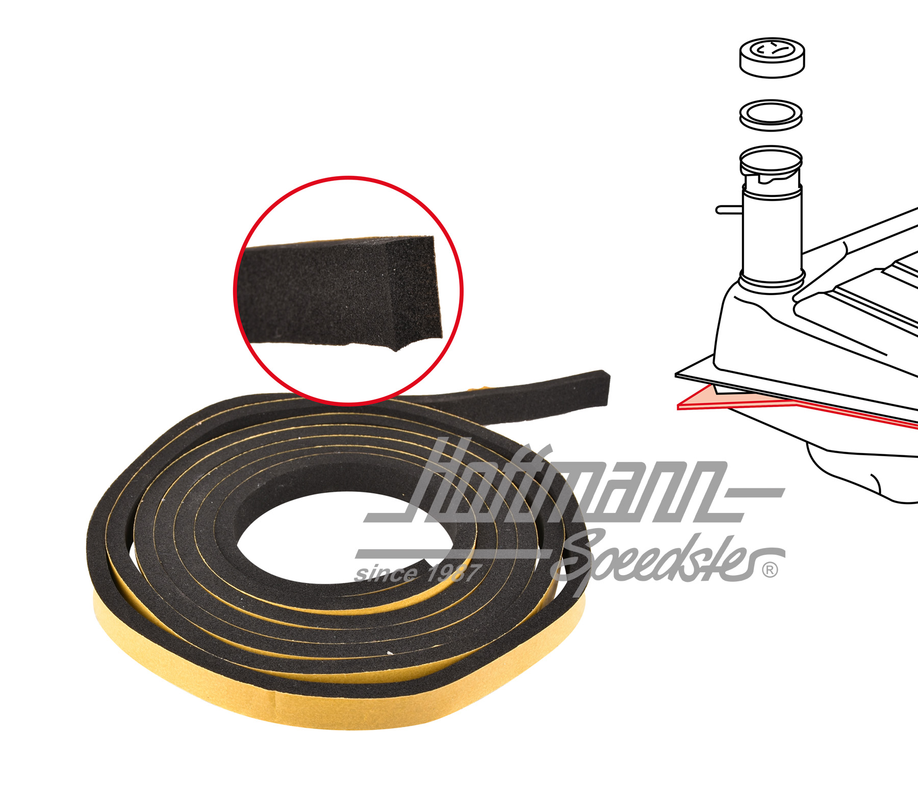 Joint, réservoir d'essence/carosserie, universel | 111 201 621 BU | 020-4998-20