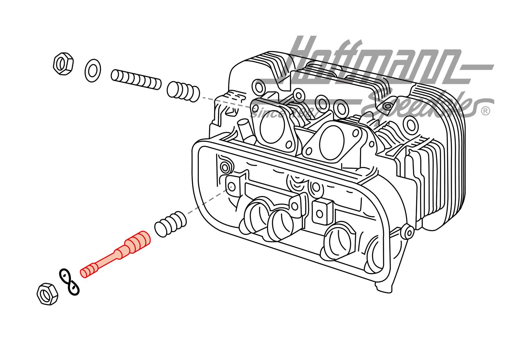 Goujon fileté, culbuteur, standard, type 4                                                          