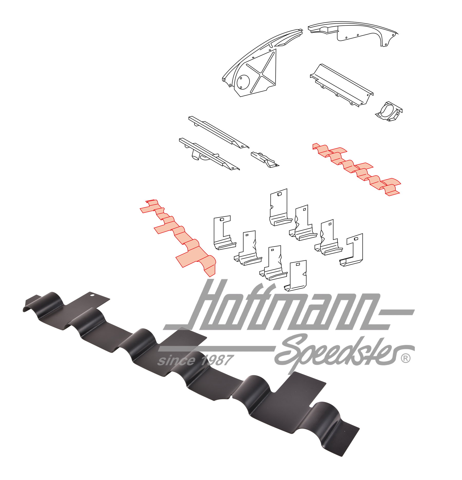 Tôle de moteur, latérale, 911, 76-92, gauche/droite | 930 106 301 00 | 530-4008-66