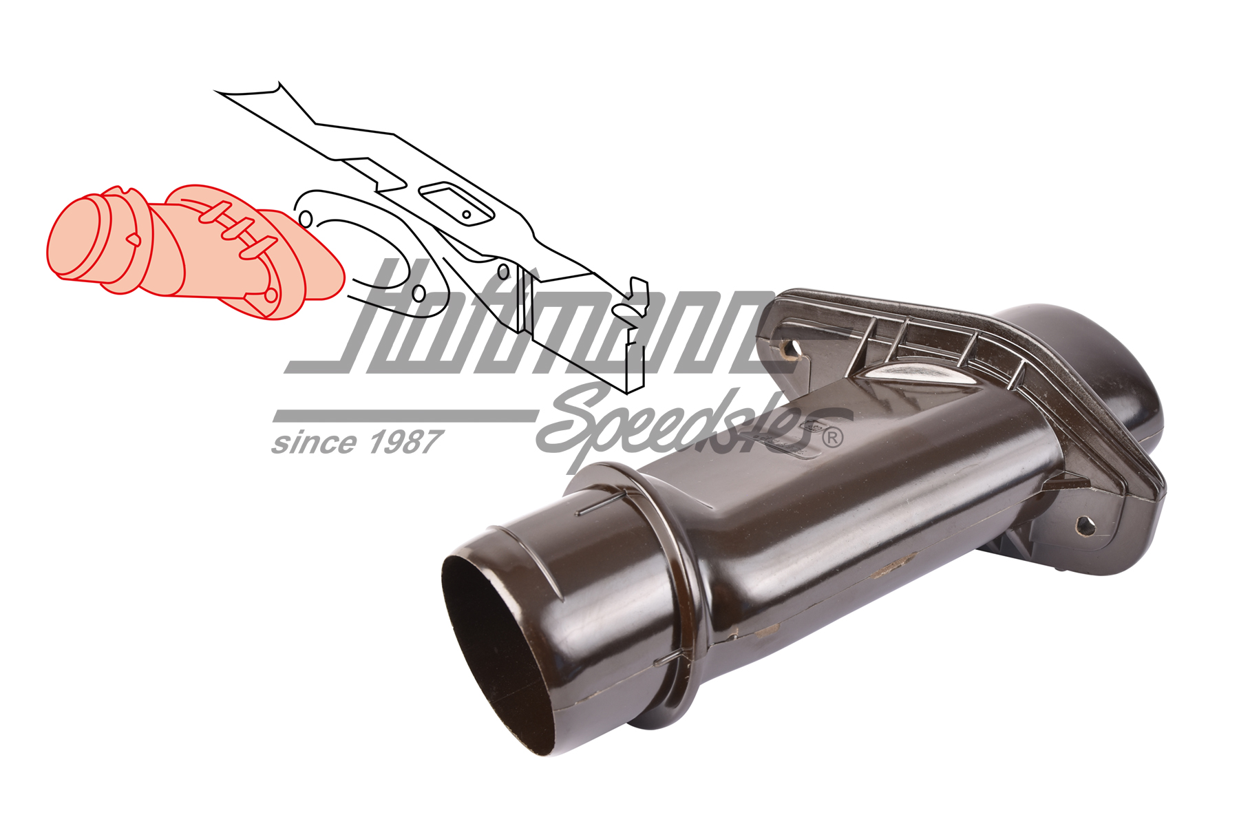 Raccord de tube de chauffage, gauche | 111 255 415 F | 020-0261