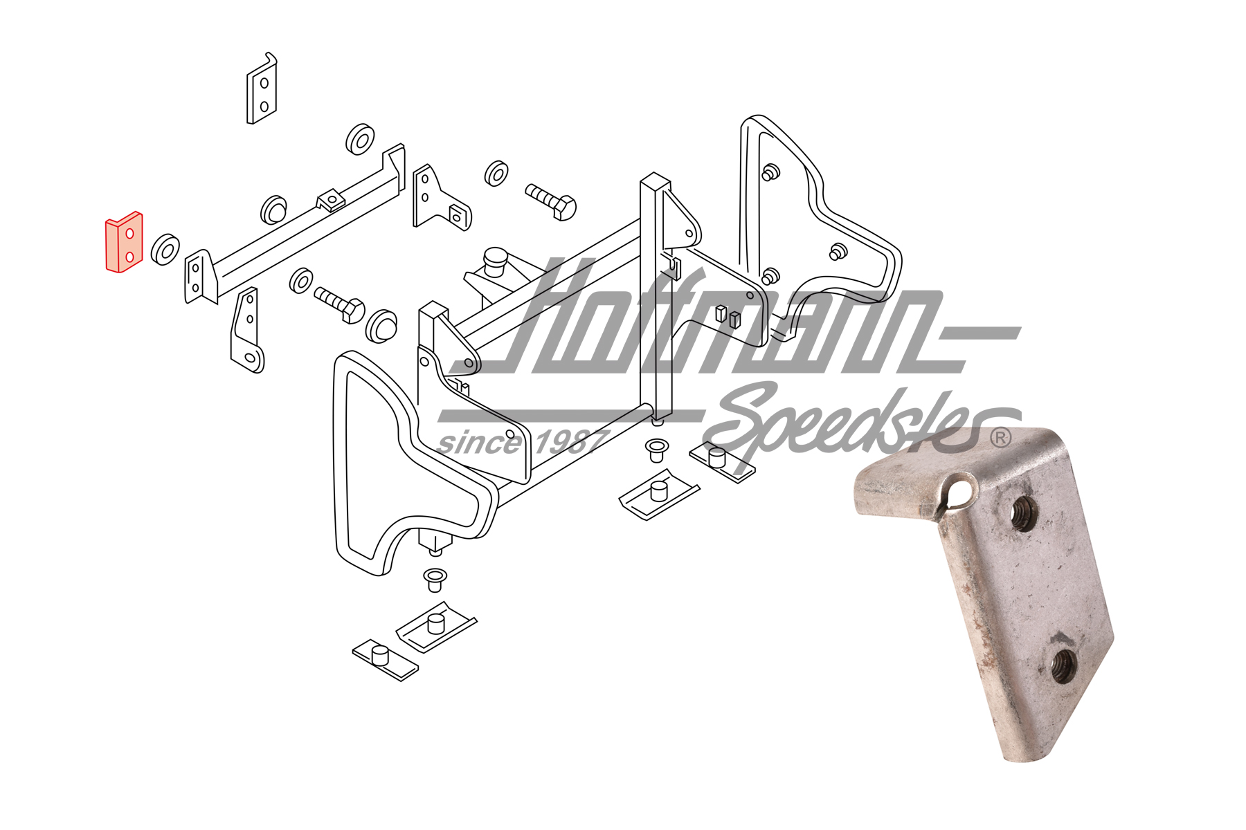 Plaque de renfort, siège rabattable, gauche | 255 887 401 A | 360-6240-01