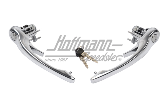 Poignées de porte, serrures identiques, 911, 69-76, chromées                                        