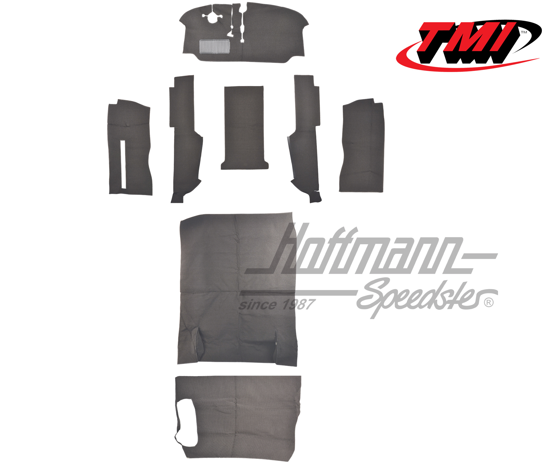 Kit moquettes, Bus T2, 8.72-7.79, gris | 34-F2106-407 | 098-0030