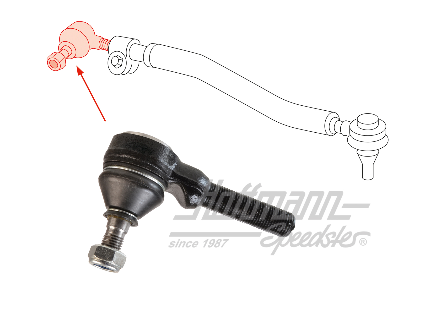 Tête de barre de commande de direction, Bus T2, 67-79                                               