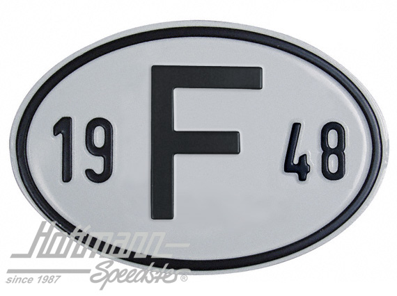 Plaque de nationalité "F", alu, avec année "1948" |  | 020-2399-48
