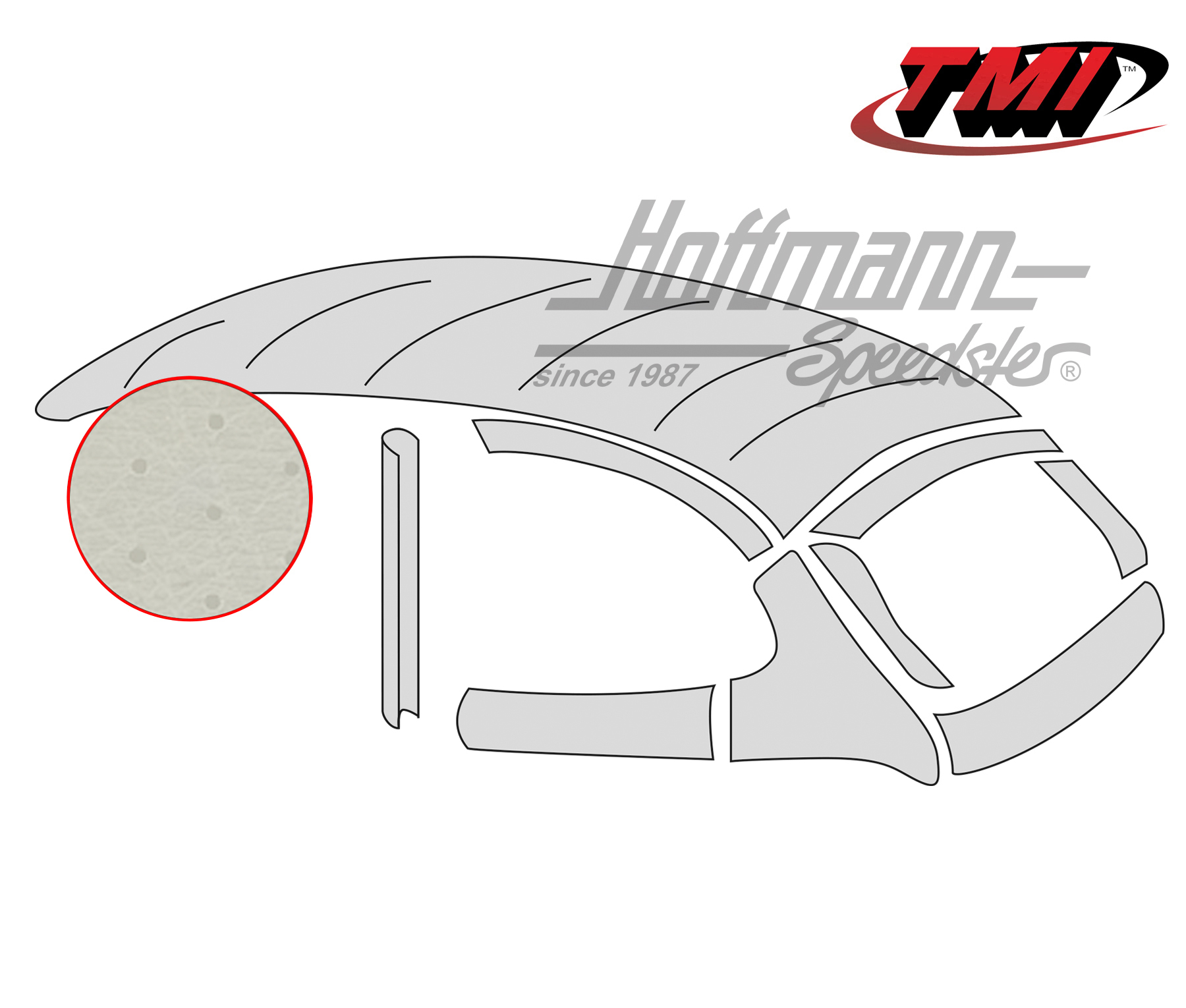 Ciel de toit avec toit pliant, style origine, perforé, gris, 8.46-7.55 | 20-1106-46 | 055-7198-30