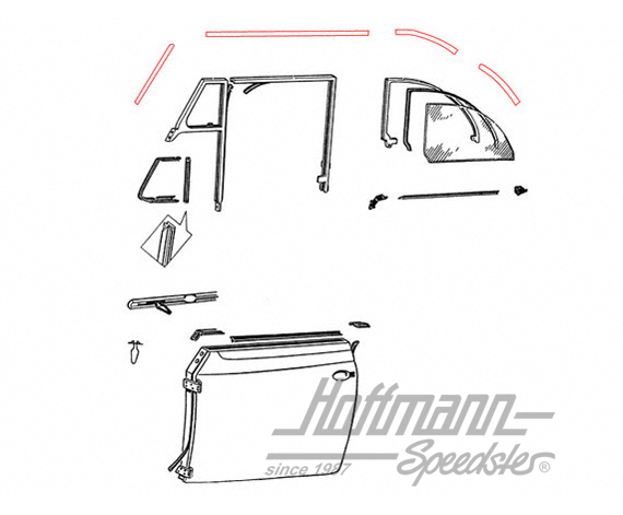 Jeu de joints, colonne-A/capote + cadre chromé, -64 | 151 871 357 B | 020-5053