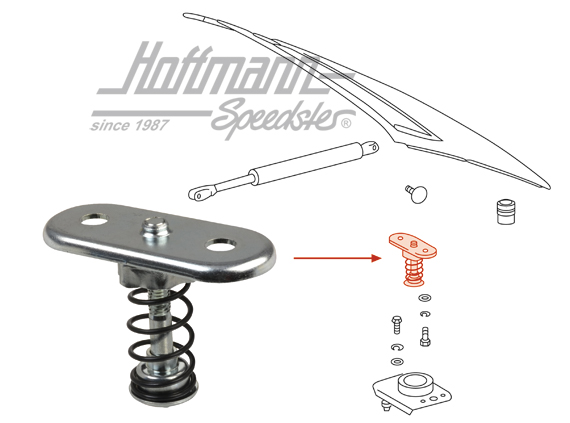 Partie supérieur, serrure de capot-moteur, 65-94                                                    