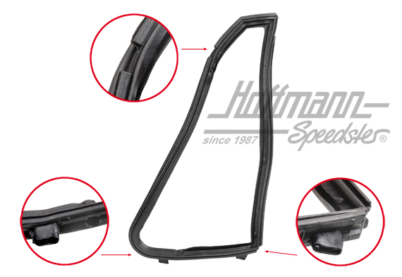 Joint de déflecteur, Targa, 65-76, gauche | 911 542 135 40 | 515-0948-01