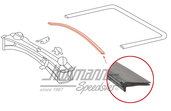 Joint de compartiment moteur, avant, 911, 65-73                                                     
