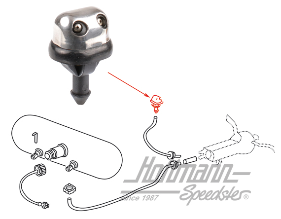 Gicleur de lave-glace, 8.60-, avec capuchon chromé | 111 955 993 CHR | 020-5188-05