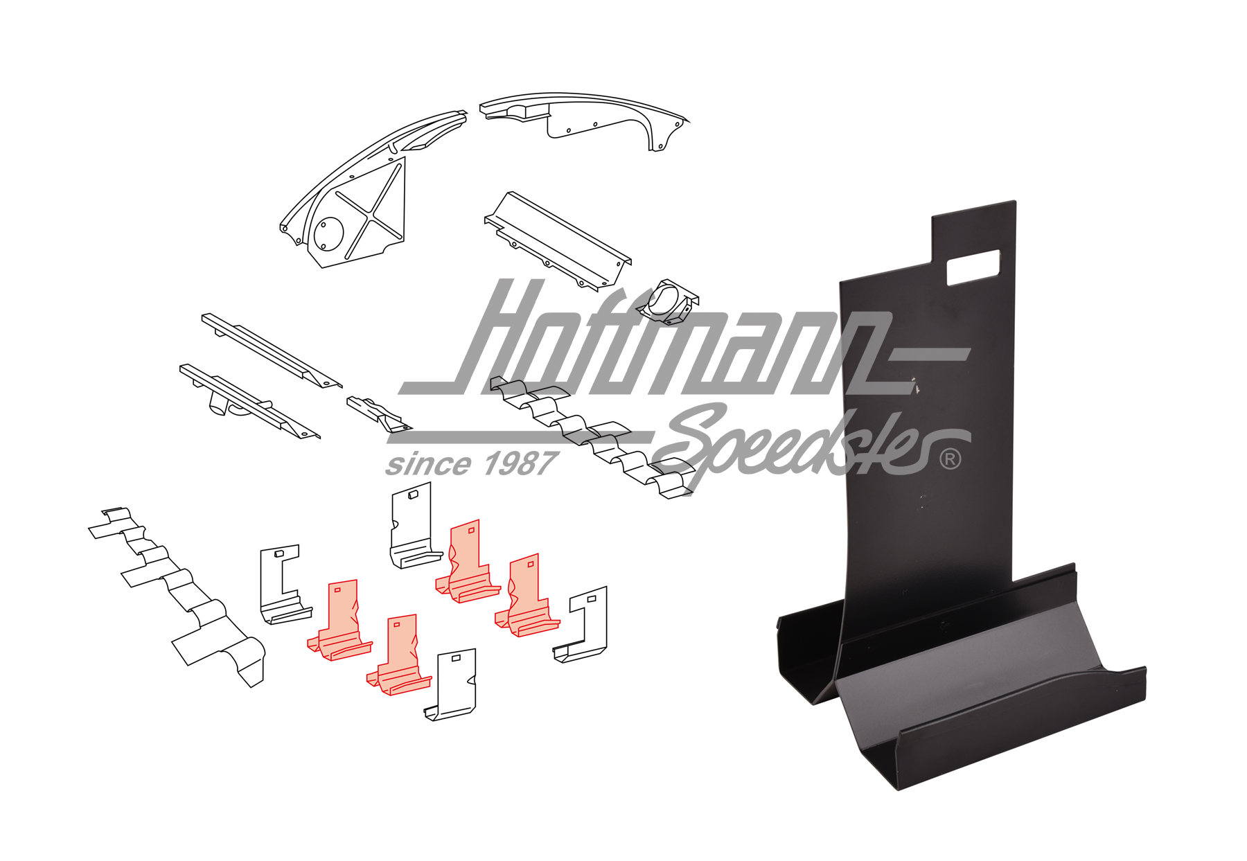 Déflecteurs de chaleur, au milieu, 911/964, 76-93 | 930 106 023 00 | 530-4030-10