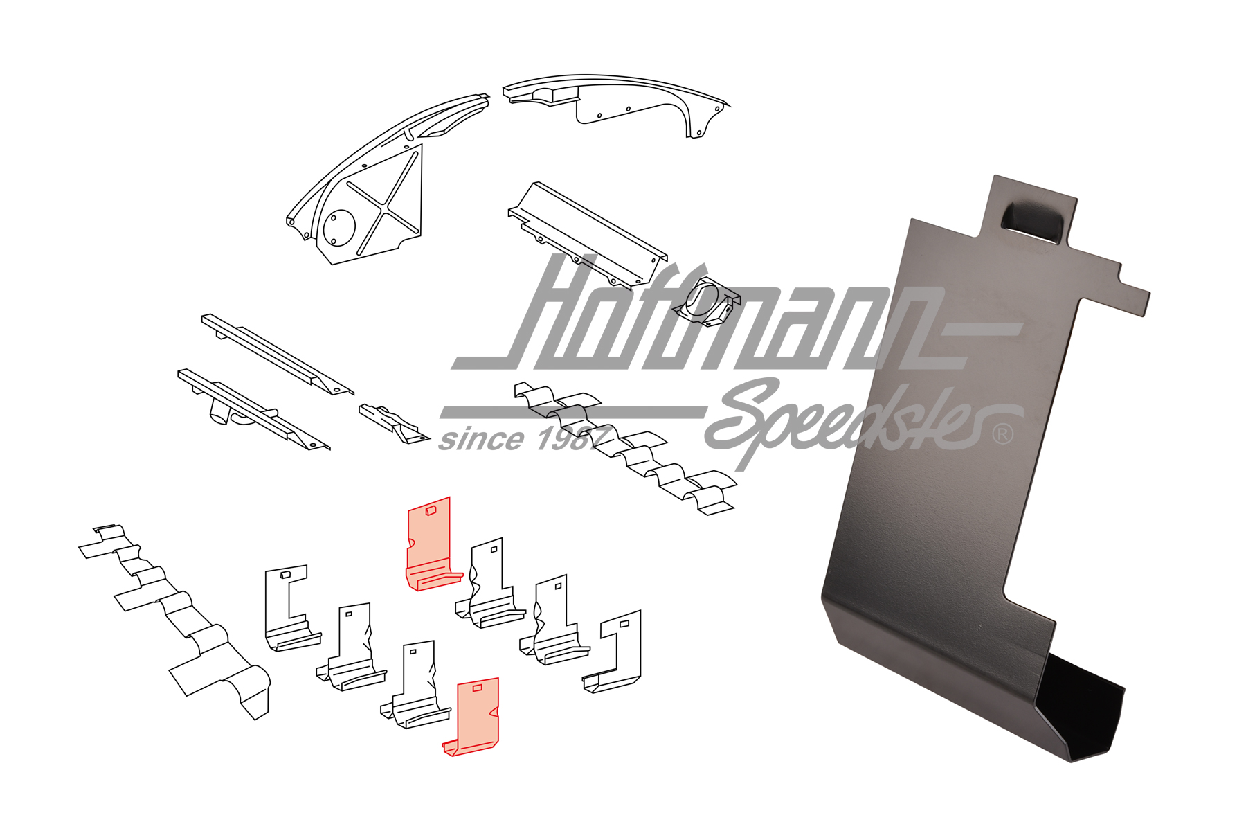 Déflecteur de chaleur, A/G et A/D, 911, 76-93 | 930 106 222 00 | 530-4030-22