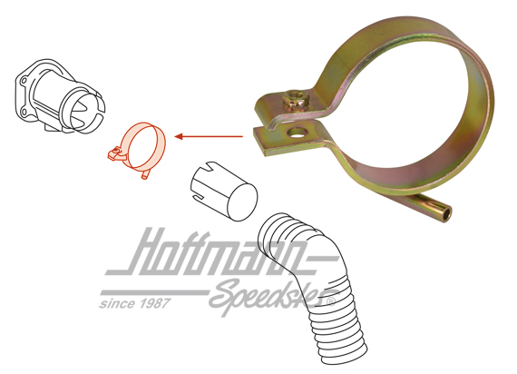 Collier, tuyau/boîte de volet de chauffage, gauche                                                  