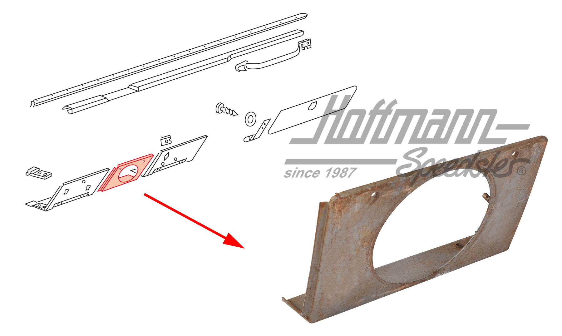 Tôle de support
, en bas, tableau de bord | 181 857 857 | 080-0640-10