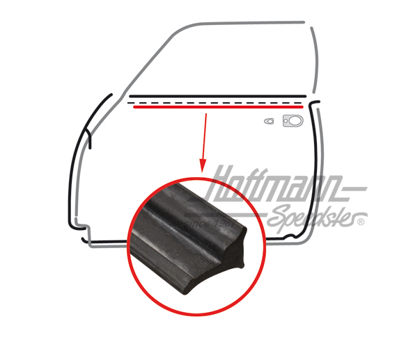 Lèche-vitre, extérieure, Coupé, 71-74 | 141 837 475 D | 060-0462
