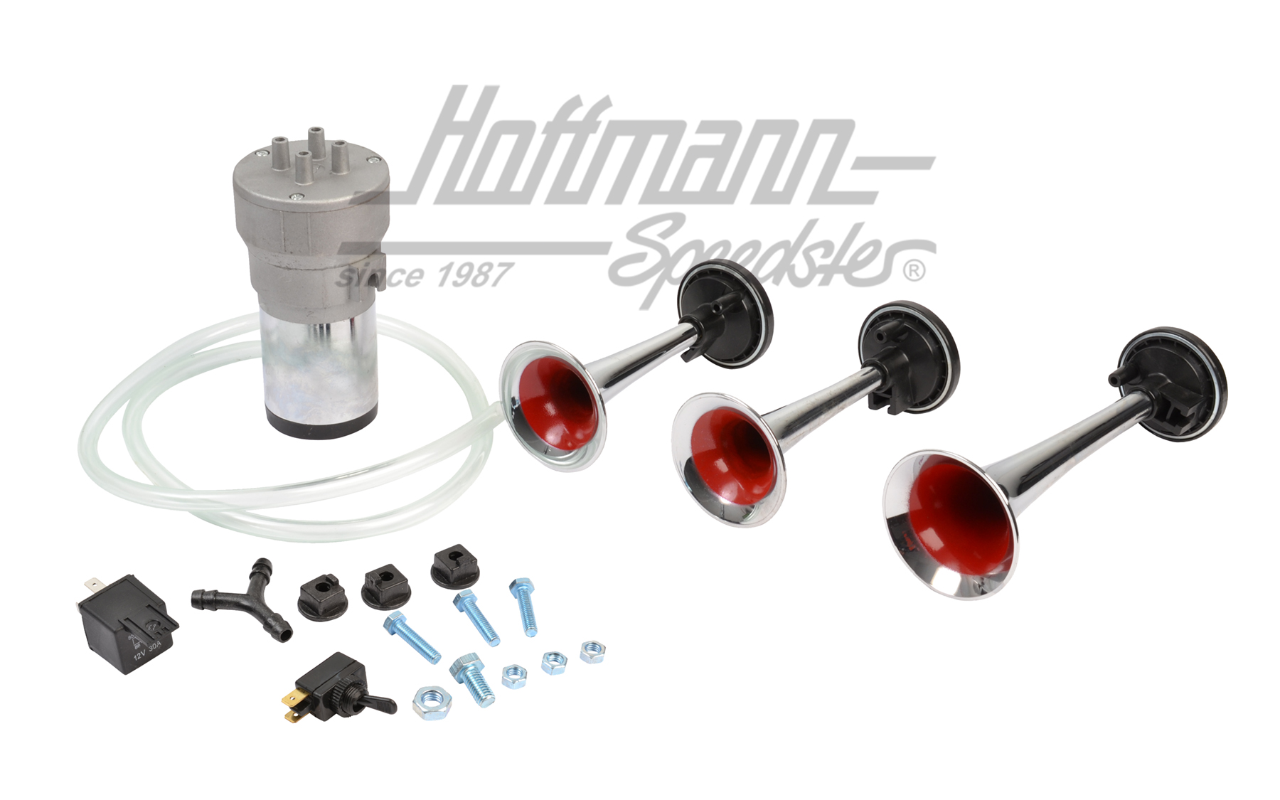 Fanfare, 3-trompe, avec compresseur d'air, 12V                                                      