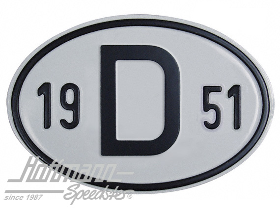 Plaque de nationalité "D", alu, avec année "1951" |  | 020-2396-51
