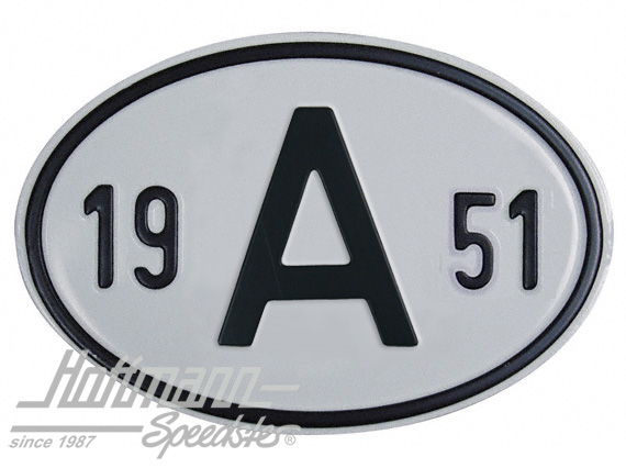 Plaque de nationalité "A", alu, avec année "1951" |  | 020-2398-51