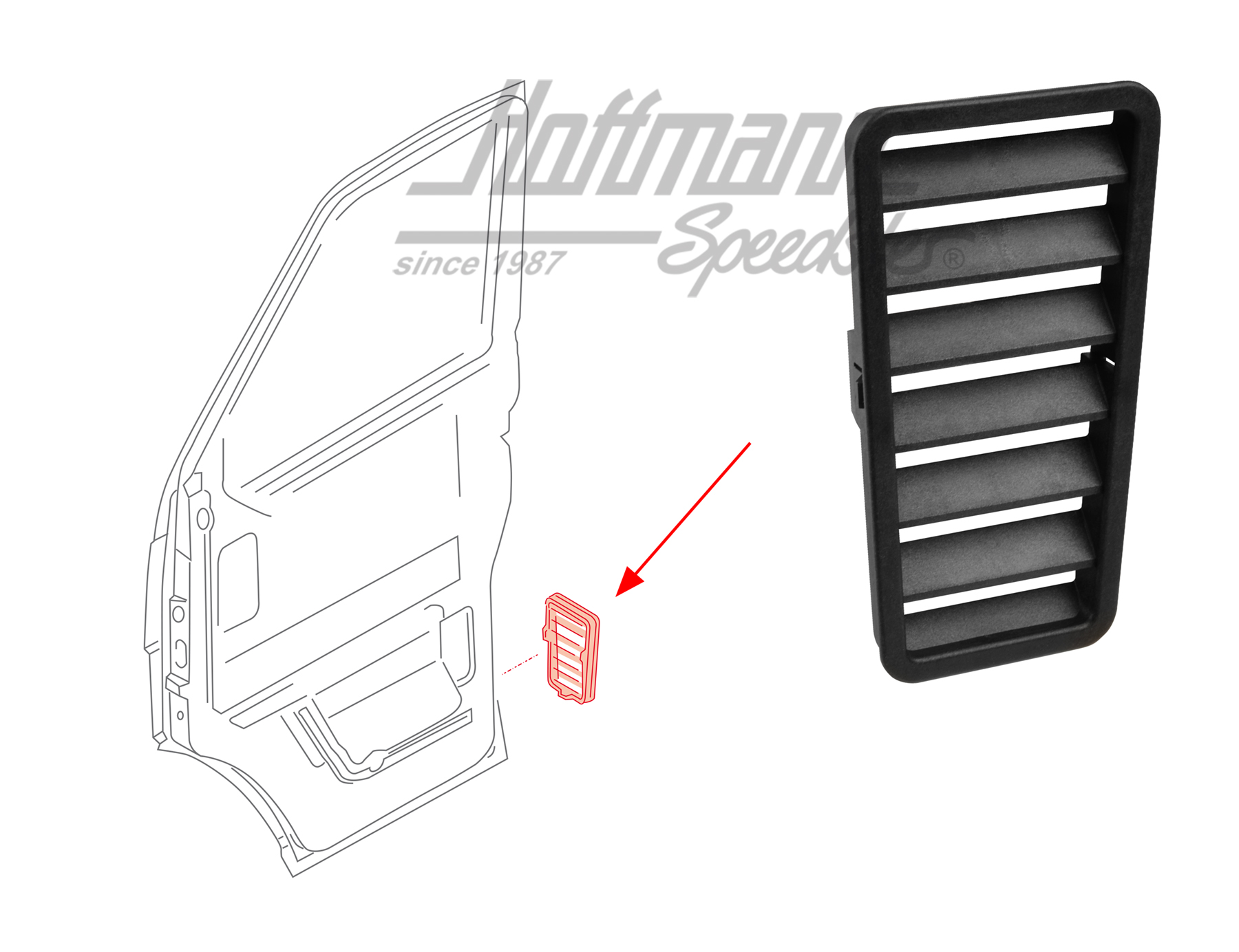 Cache, ventilation, porte, avant, gauche/droite | 701 831 735  01C | 408-2610