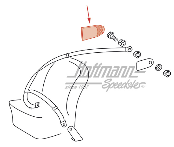 Capuchon, ceinture de sécurité, en haut, 911/912                                                    