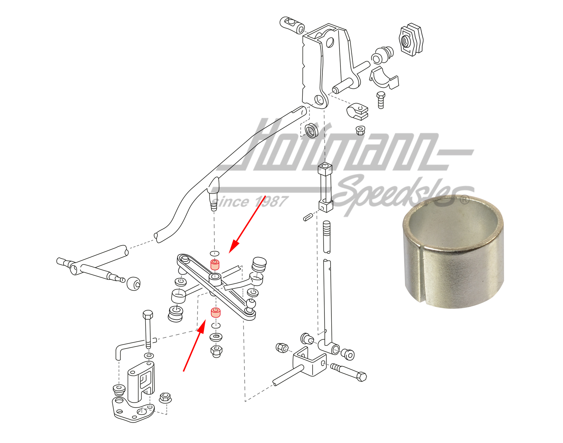 Douille, levier de déviation
, Bus T4, 9.90-5.97 | 701 711 164 | 407-2010-14