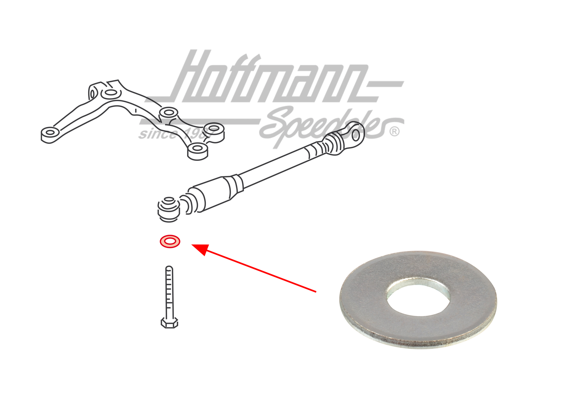 Rondelle, amortisseur de direction, Bus T1/T2 | 211 415 939 | 089-3060-40