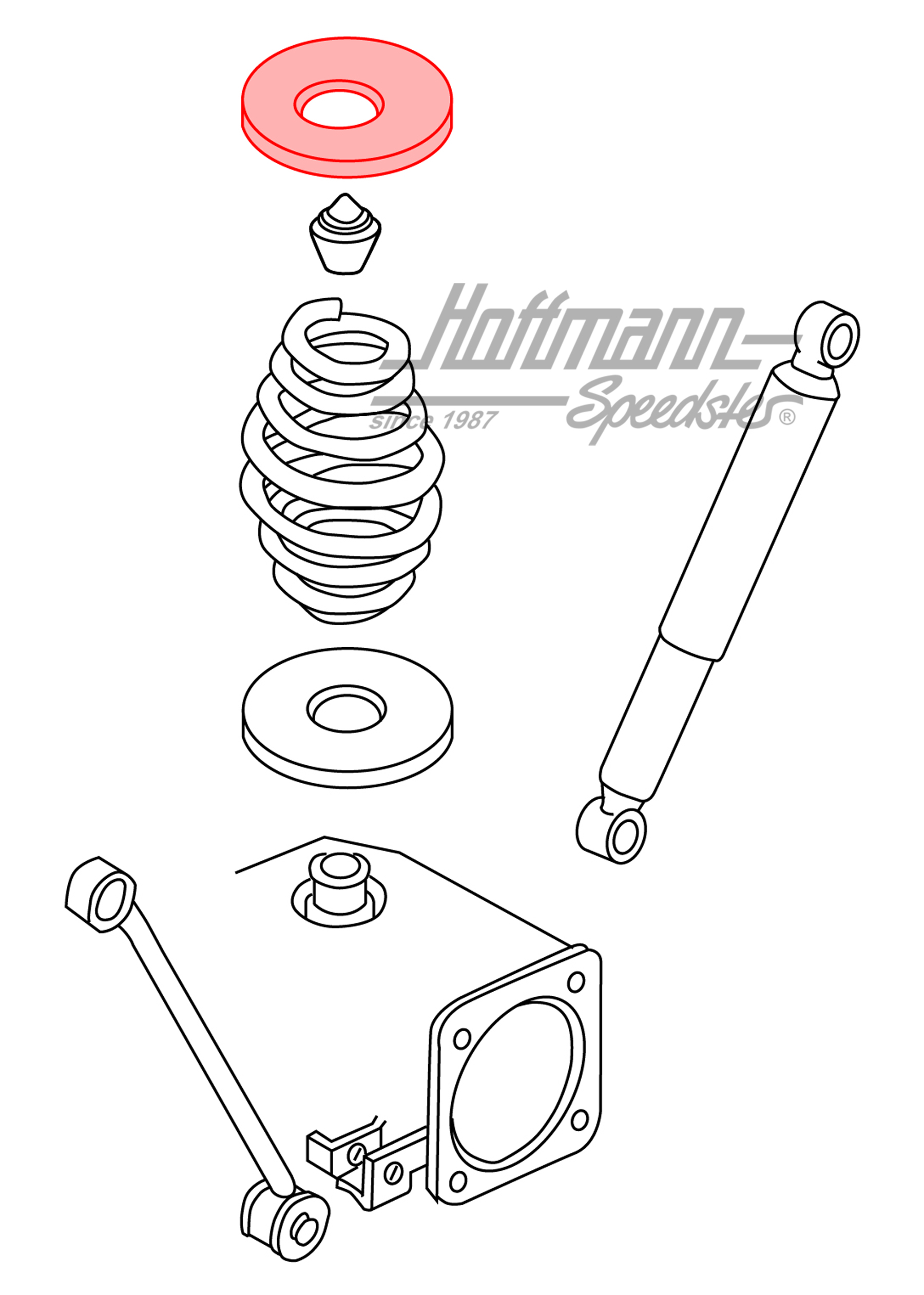 Support, ressort, arrière, en haut, Bus T3                                                          