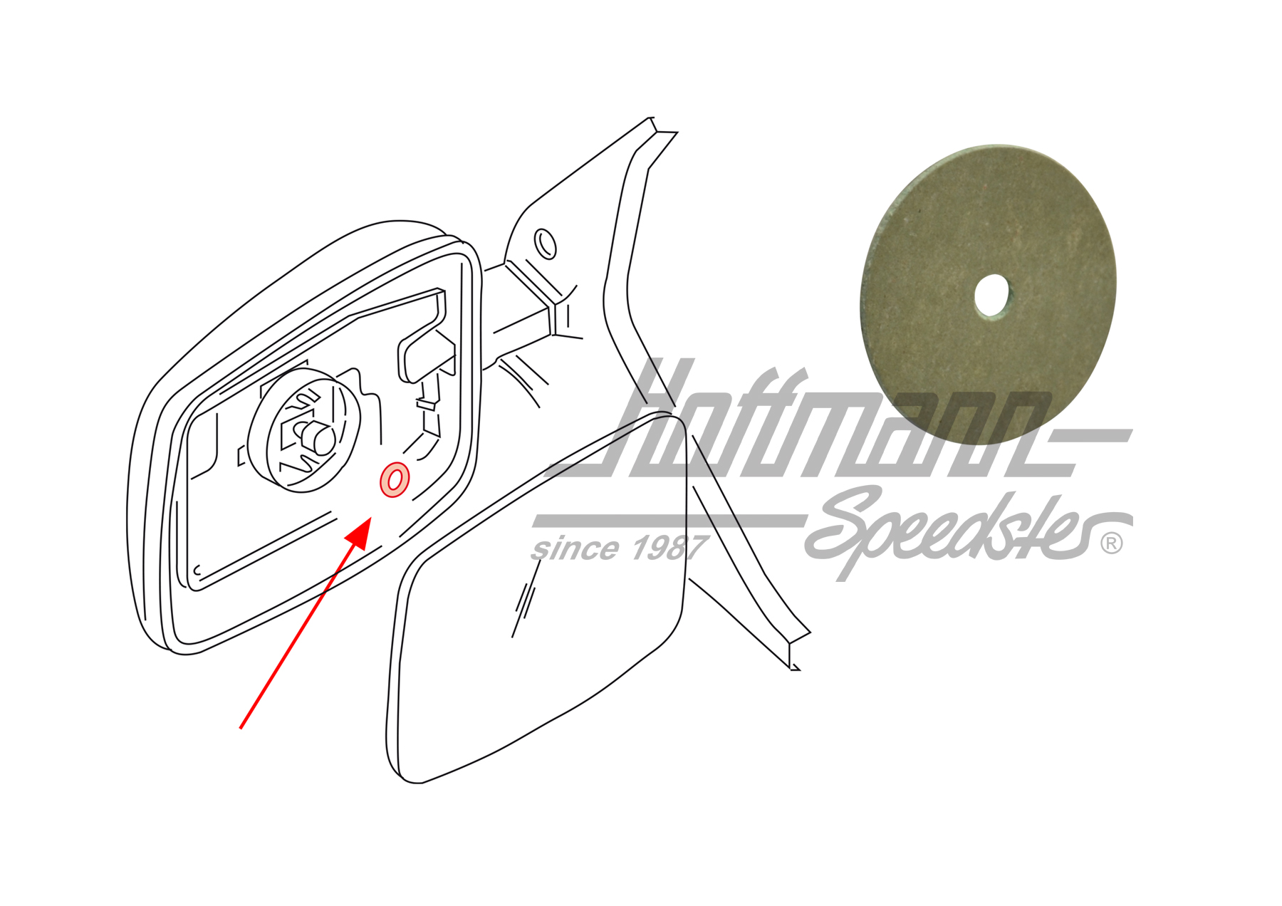 Disque de glissement, verre de miroir, Bus T4 | 701 858 597 | 408-6708