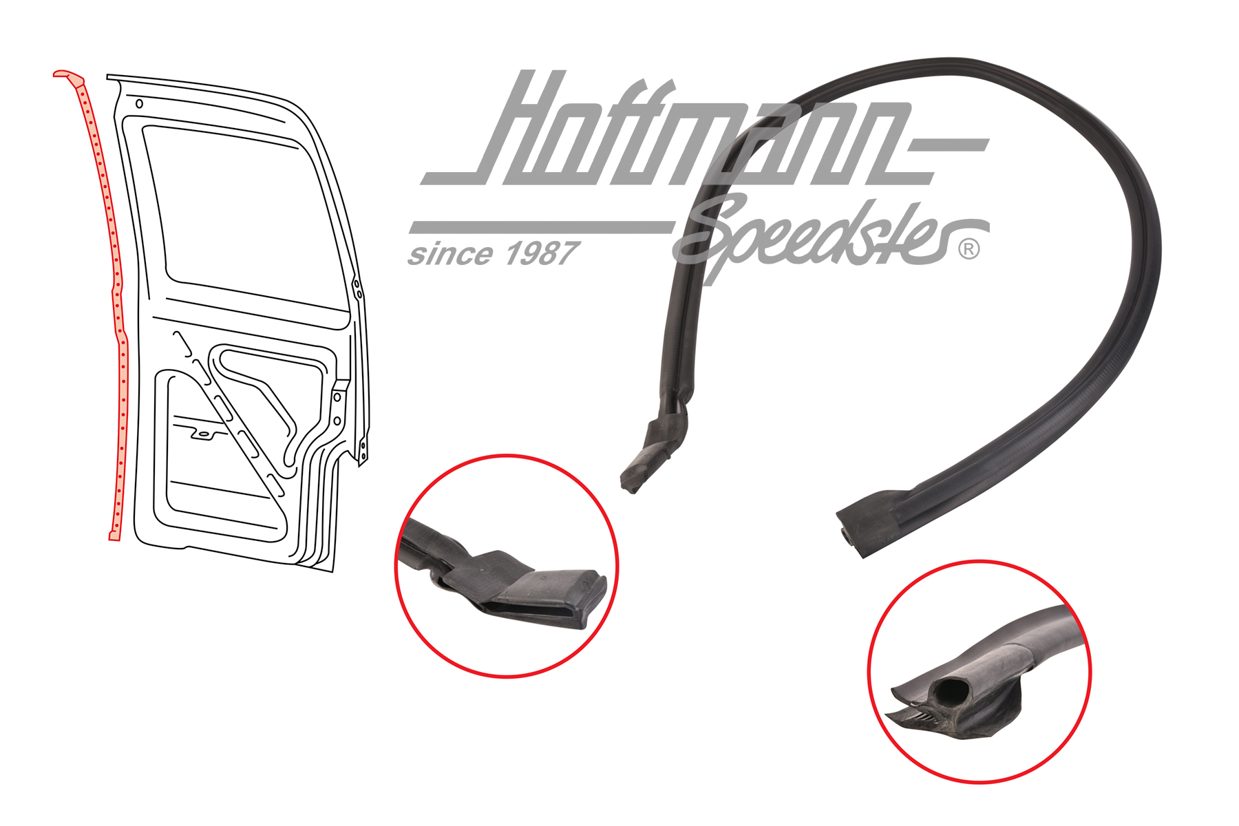 Joint, portes battantes, au milieu, arrière, Bus T4 | 701 827 709 | 408-1439