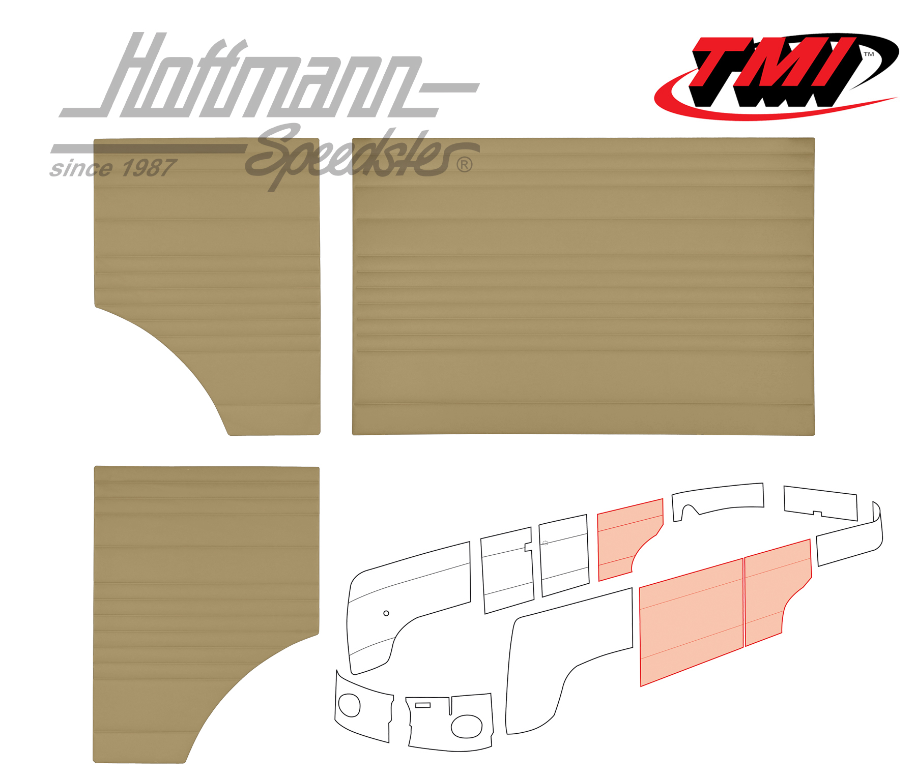 Panneaux latéraux, au milieu, 62-67, beiges | 10-2143-14 | 098-0578-05