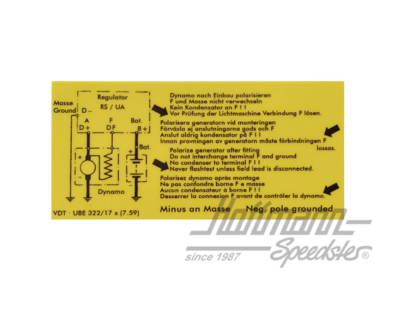 Autocollant "Régulateur de dynamo"                                                                  